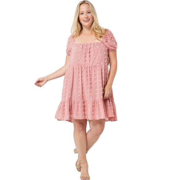 Women's Plus Size Dusty Rose Blush NWT Shift Dress - Picture 1 of 4